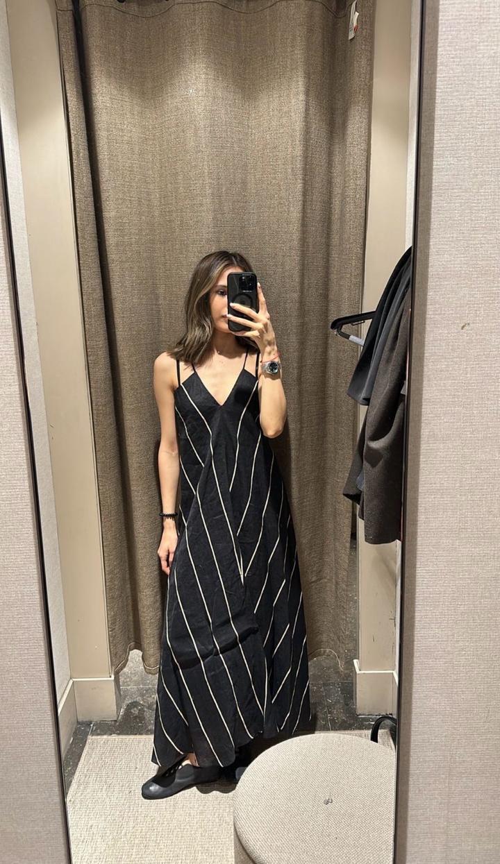 платье из льна Massimo Dutti