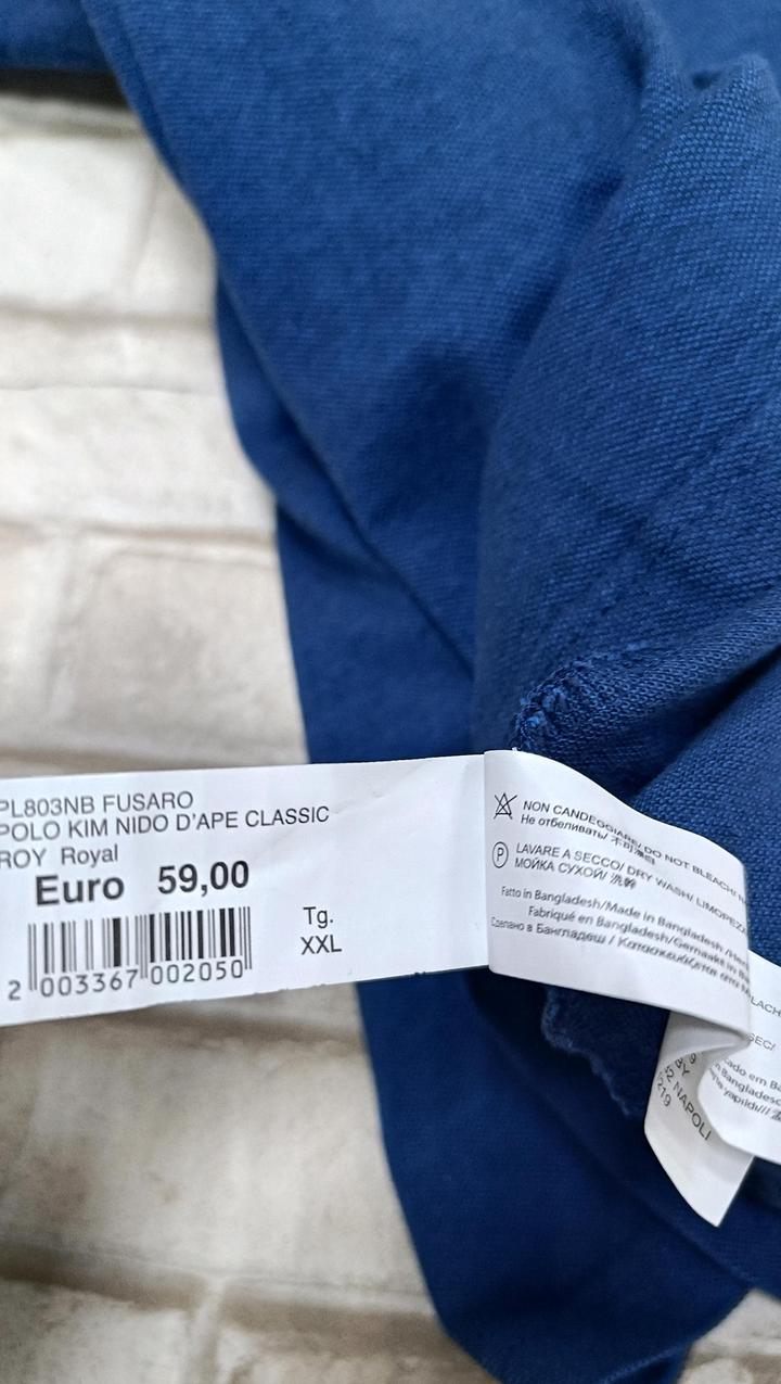 Мужская футболка поло синяя хлопок