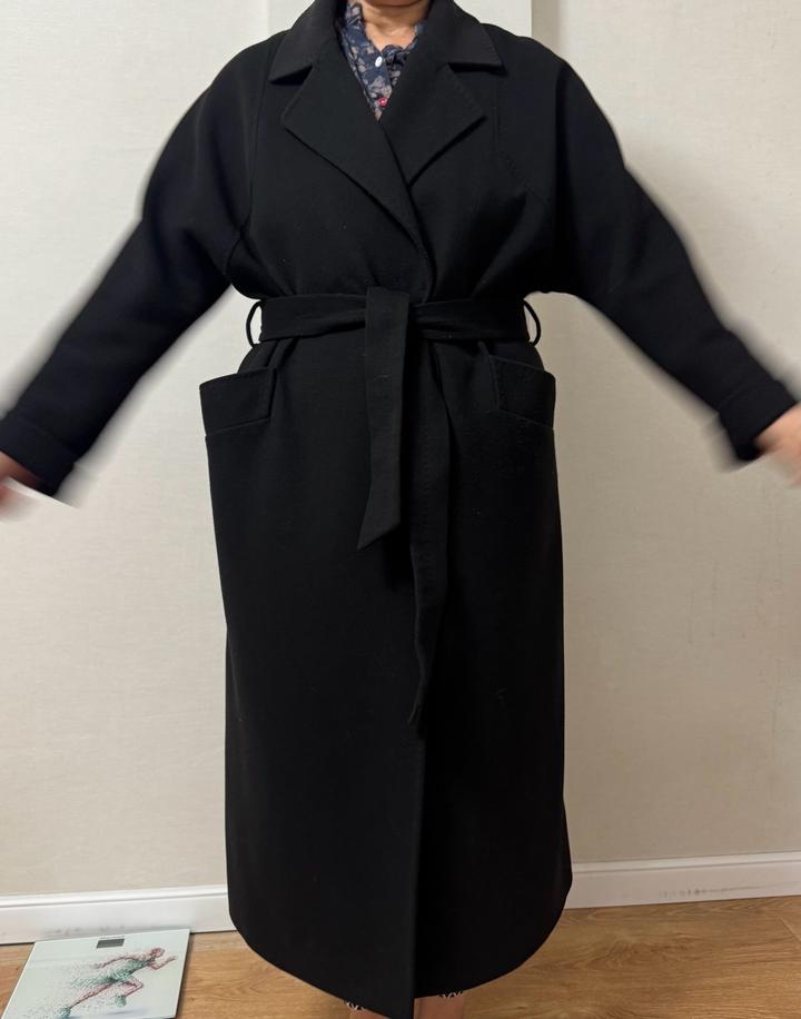 Пальто черное, оверсайз