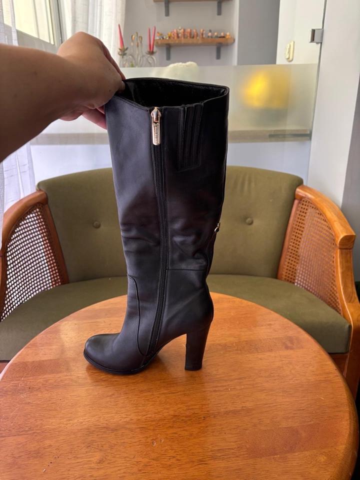Ботфорты кожаные ботфорты ботильоны сапоги на каблуке 39 рр