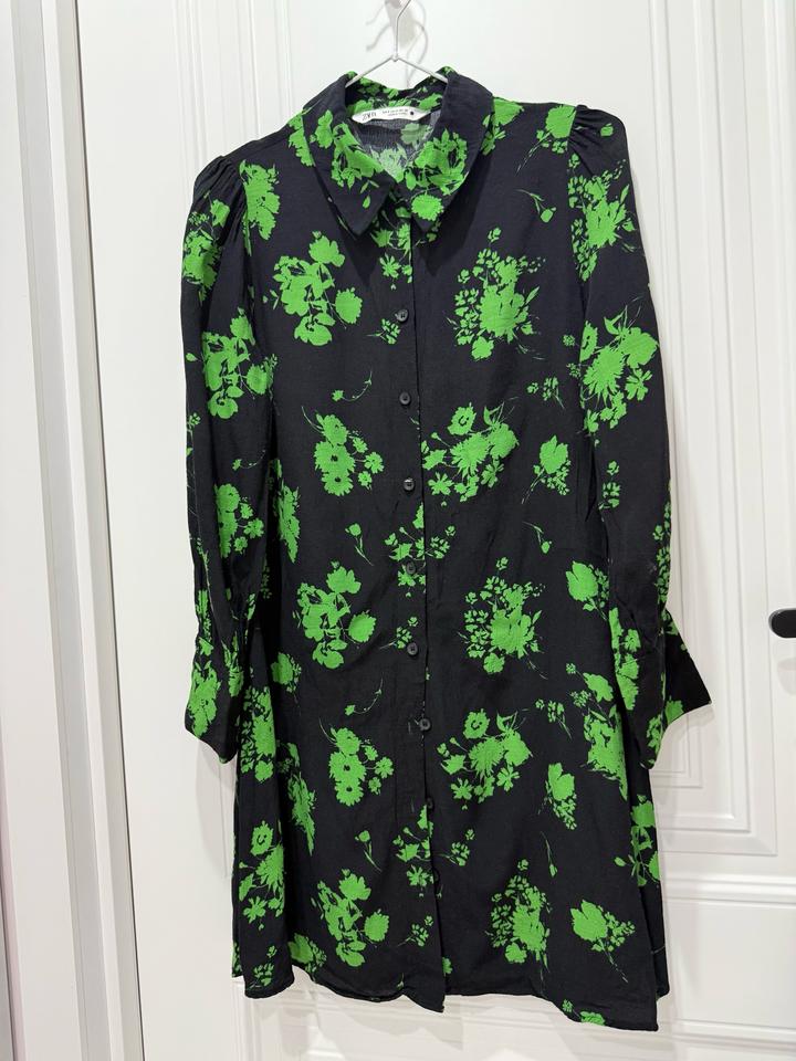 Черное платье-рубашка от Zara