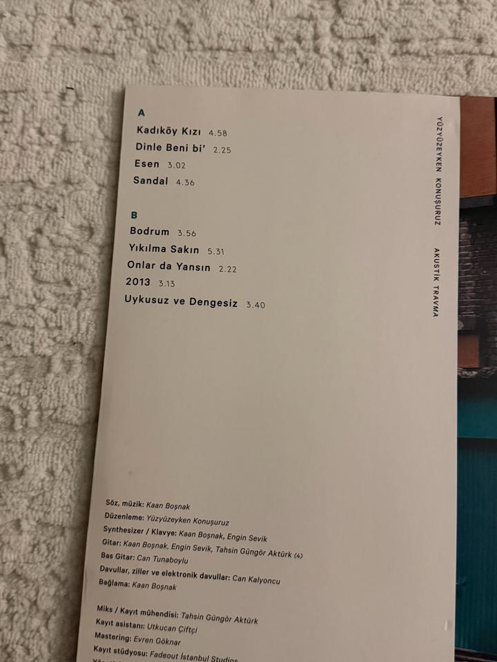 Виниловая пластинка Yüzyüzeyken Konuşuruz Akustik Trauma