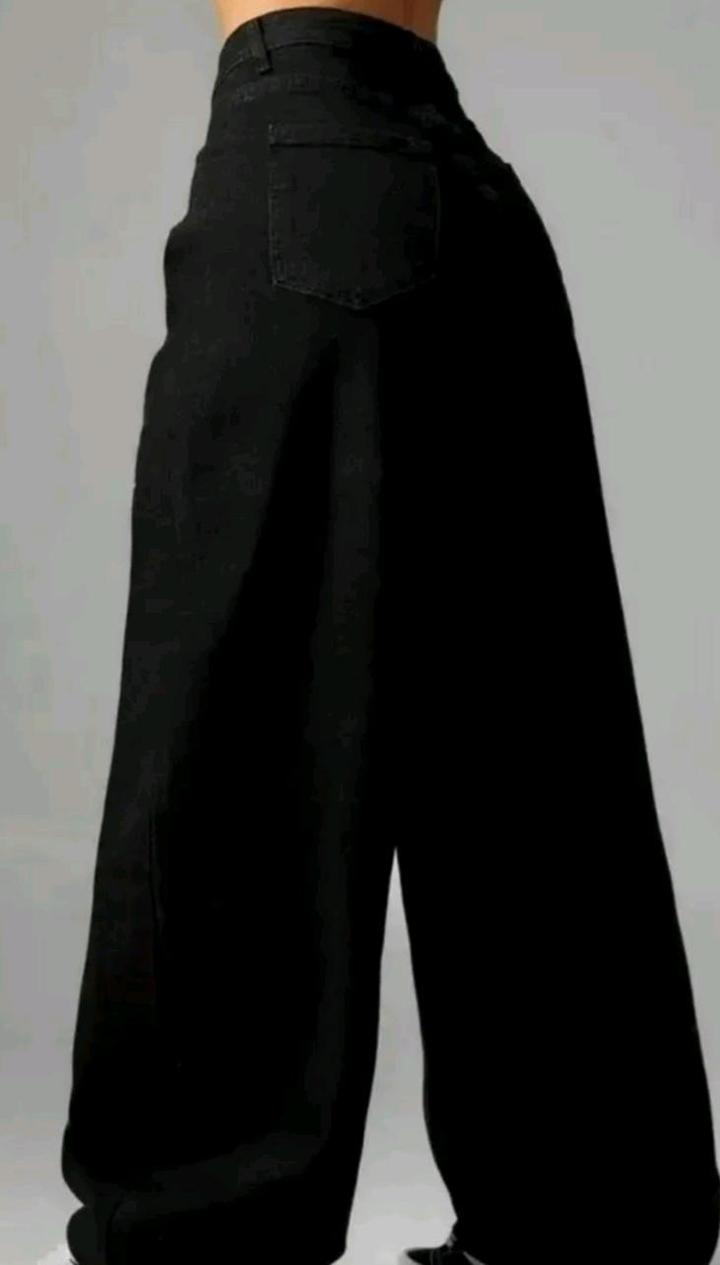 Широкие джинсы багги, чёрные