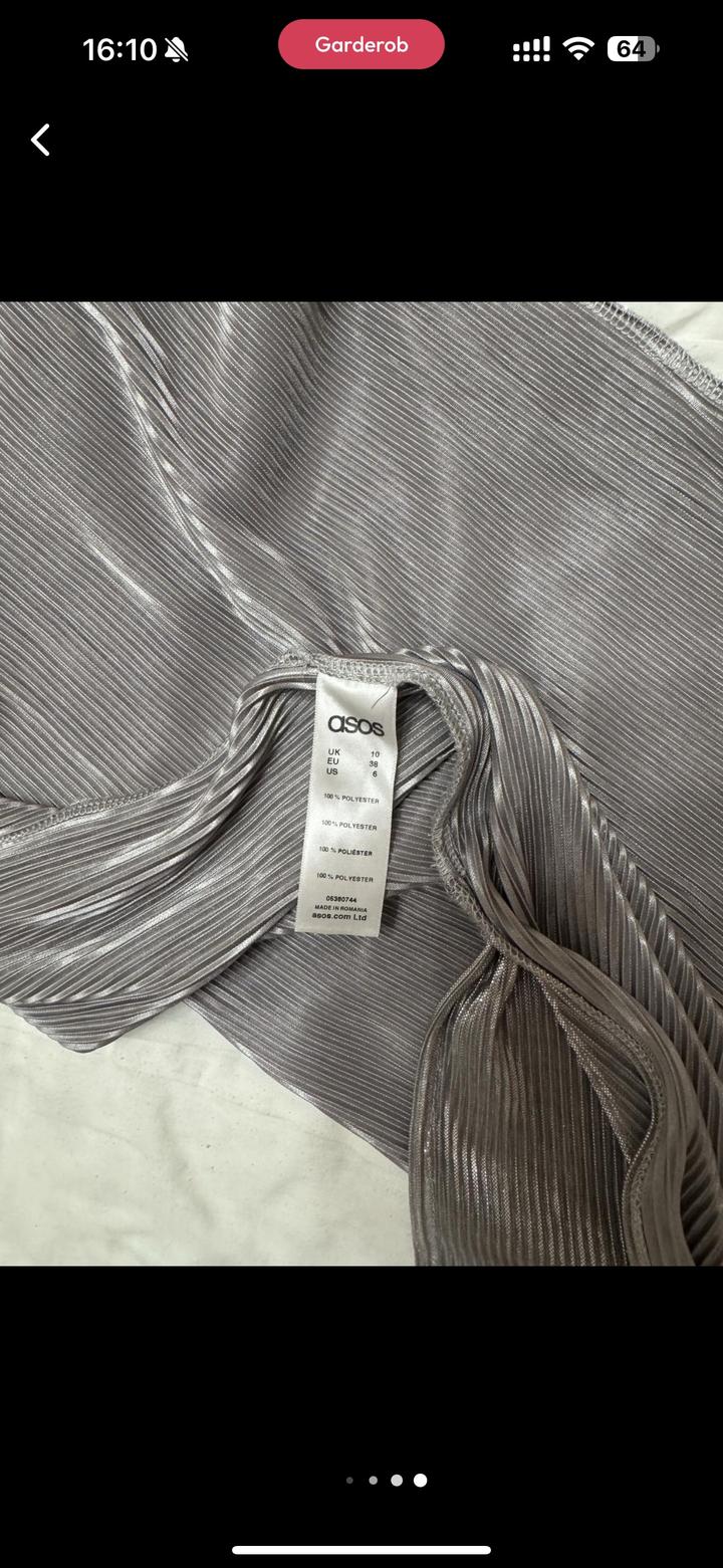 Платье ASOS плиссе металлик | M