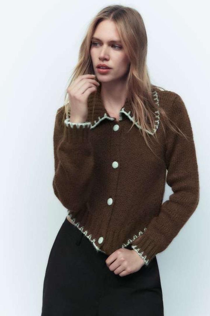 Кардиган Zara с акцентным воротником