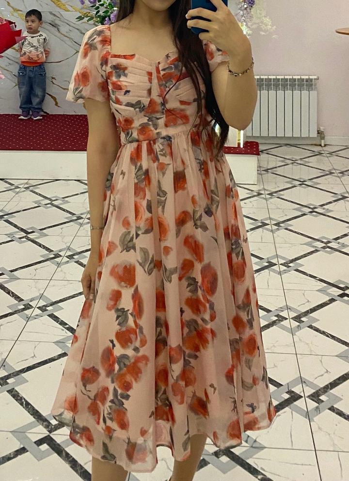 нежное цветочное платье