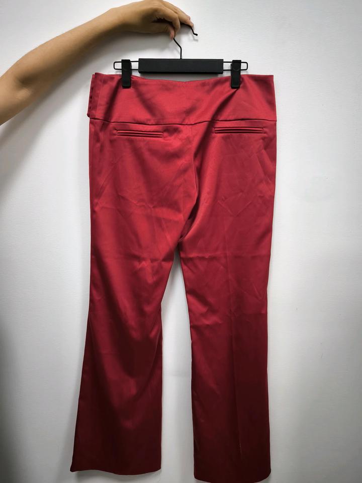 Брюки атласные красные Topshop