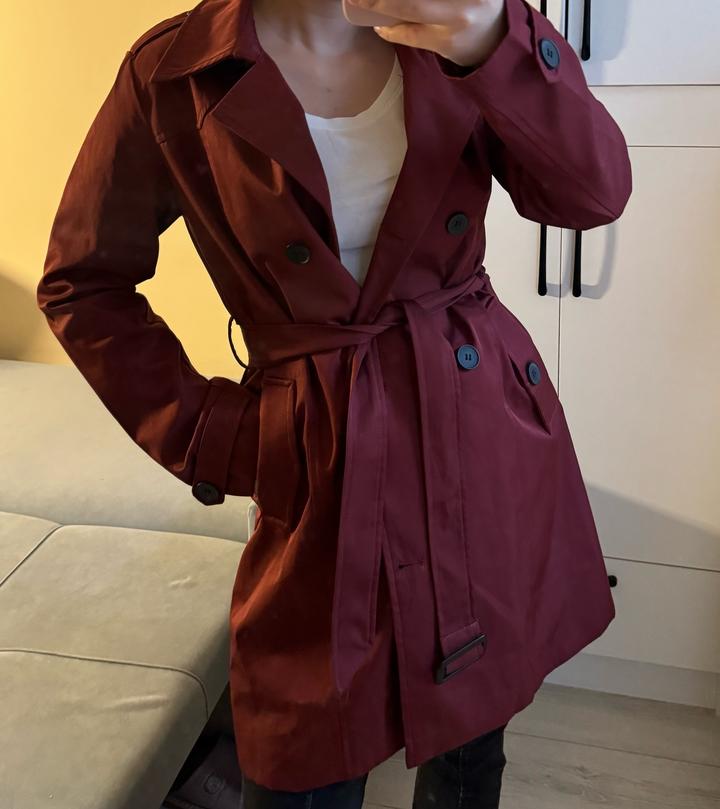 Тренч винный m размер