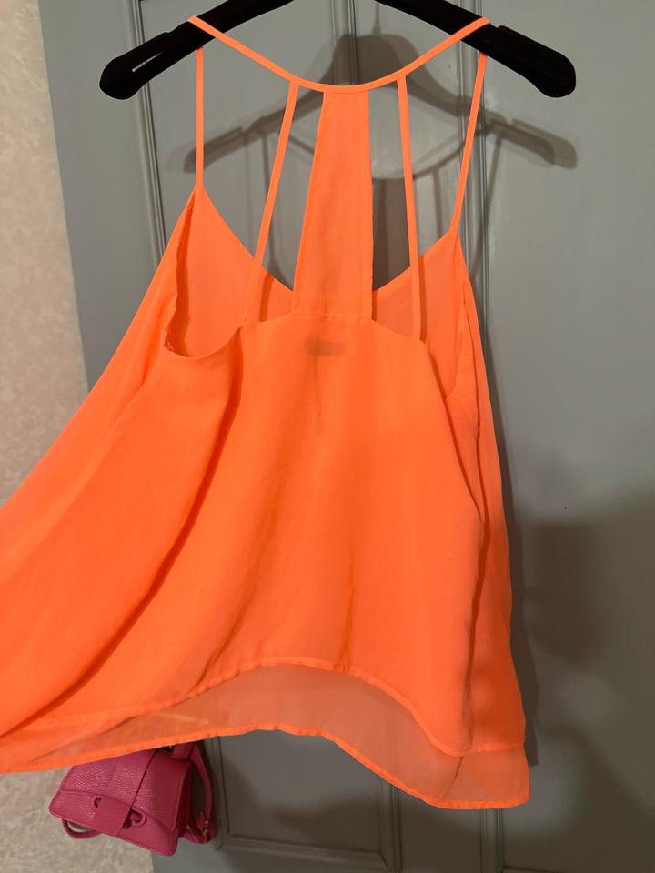 Топ Bershka неоново-кораллового цвета