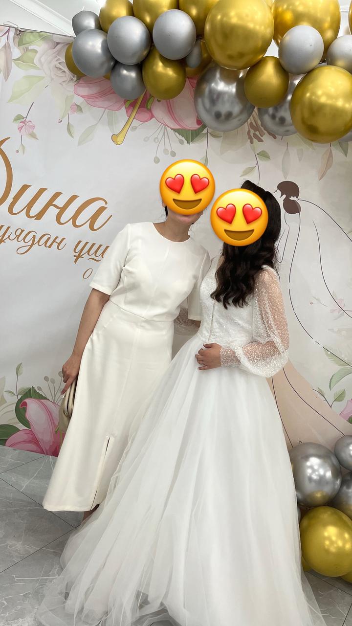 Белое платье миди от Aigul Kassimova