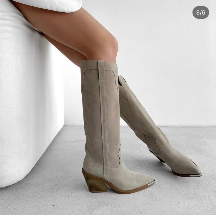 Сапоги казаки из натуральной замши