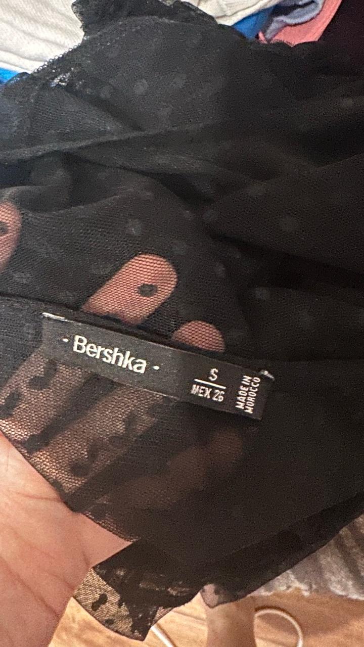 Сетчатое платье Bershka в горошек 🖤
