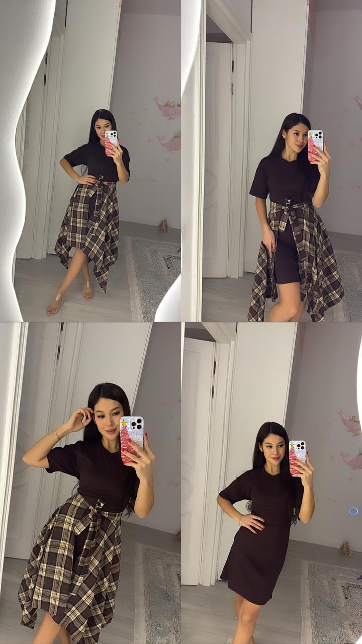 Платье с баской (Бордо! )Новый! Размер стандарт