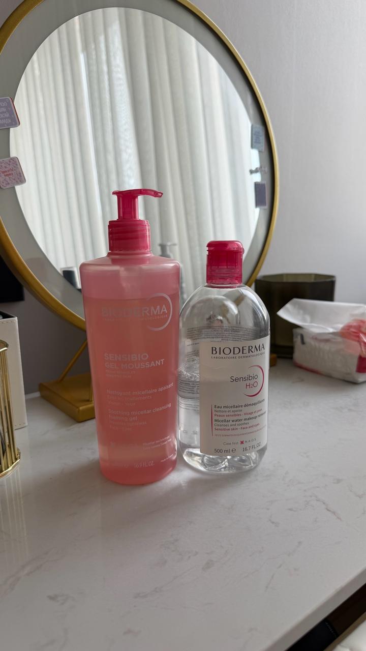 Набор для лица BIODERMA sensibio миццелярнчя вода. очищающий гель для лица