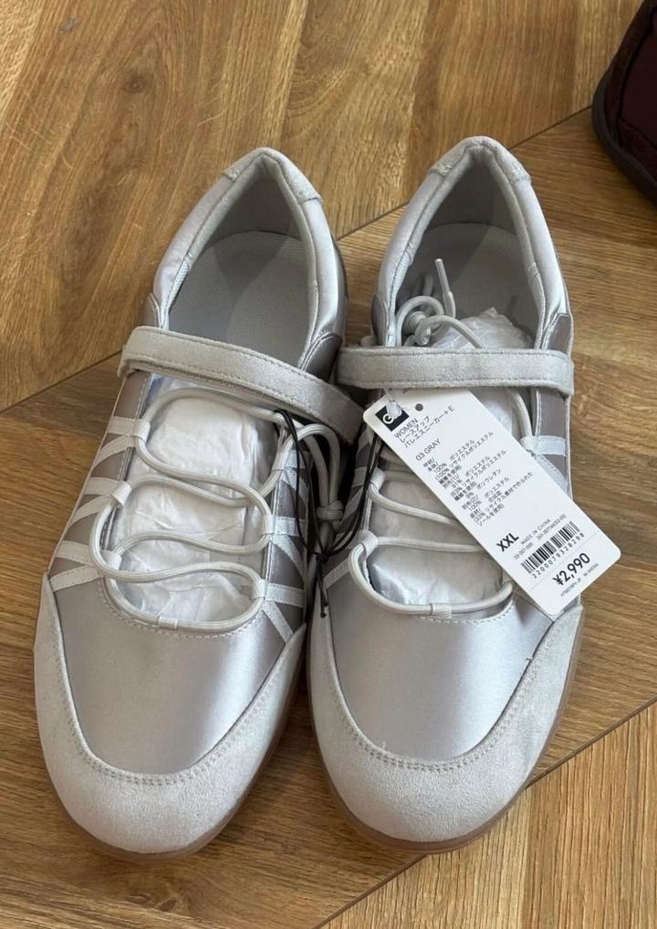 Балетки серый, черный