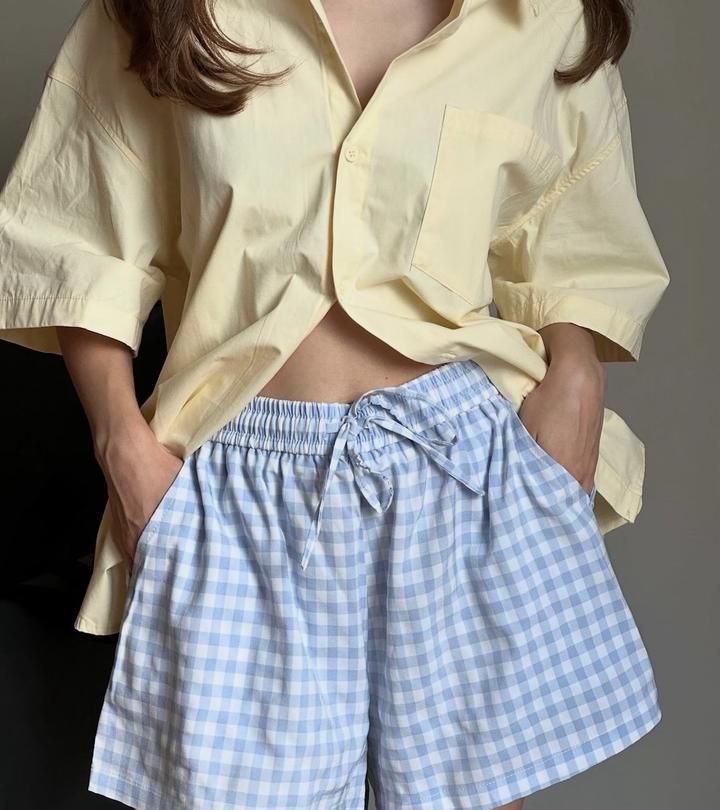 Пастельно Желтая рубашка с короткими рукавами