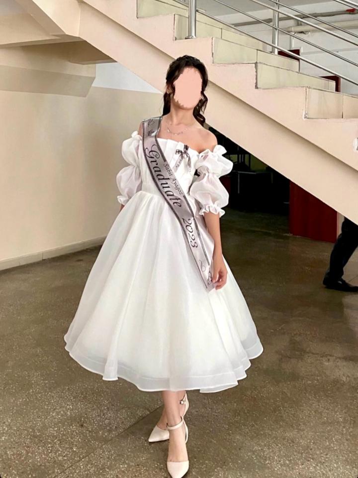 Белое платье на выпускной вальс/25мая/вечер, собственного пошива