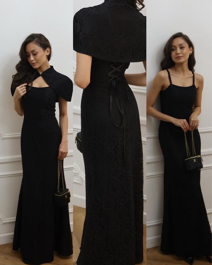 Вечерние черное платье в пол