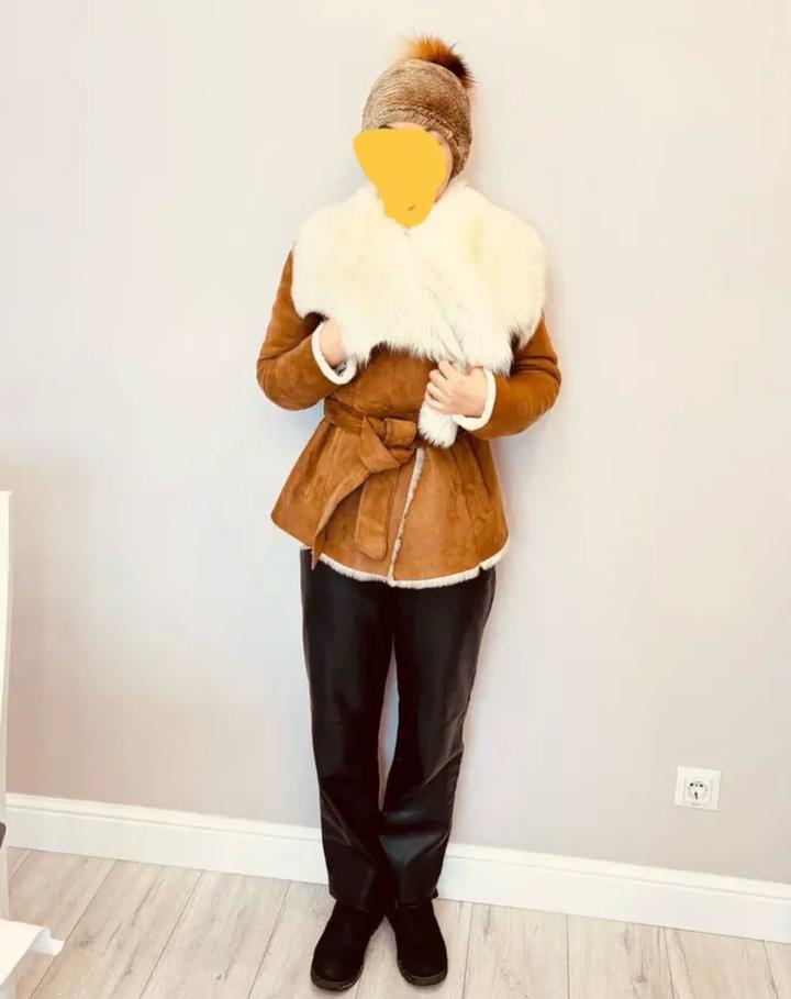 Женская дубленка рыжая