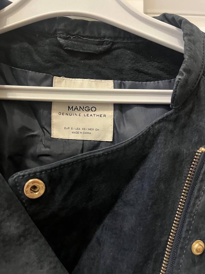 Замшевая куртка Mango из натуральной кожи