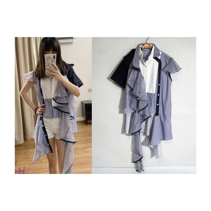 Рубашка топ блуза Sacai M/L 46-48 размер в полоску