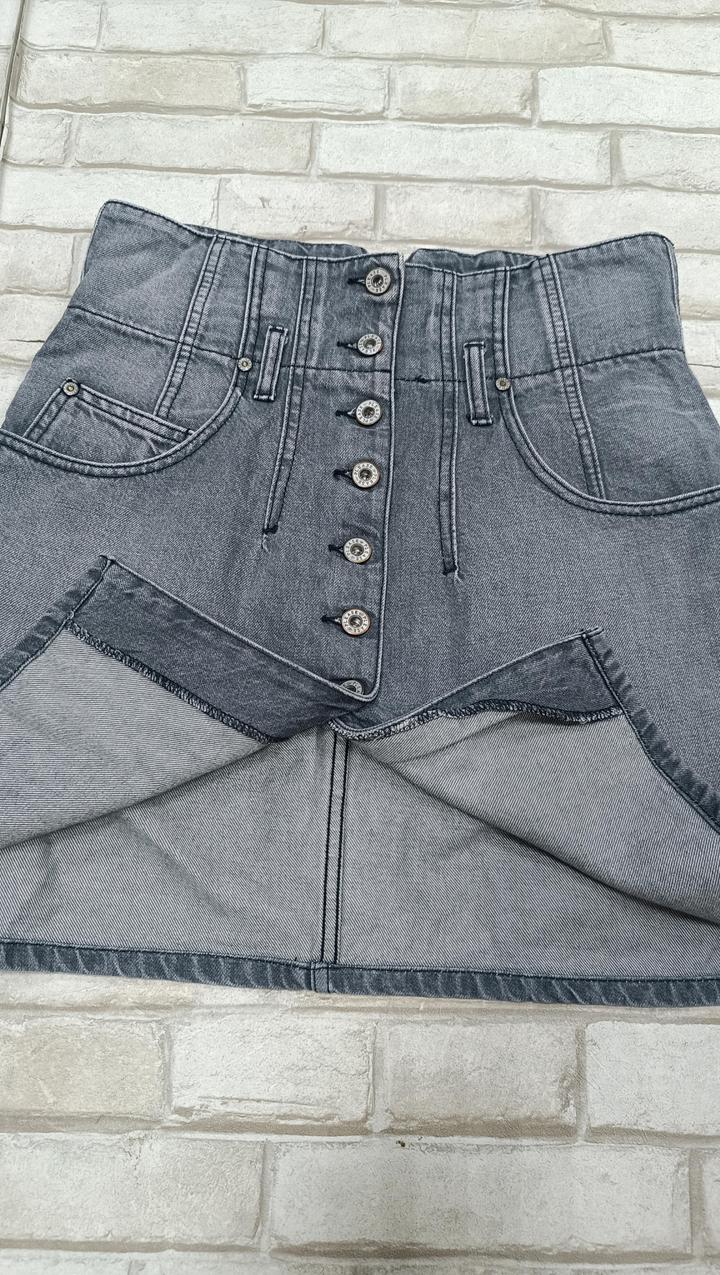 Юбка джинсовая на пуговицах с карманами