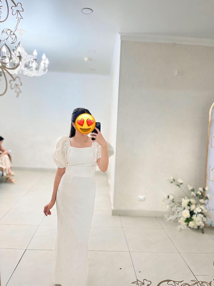 Продам изысканное белое платье