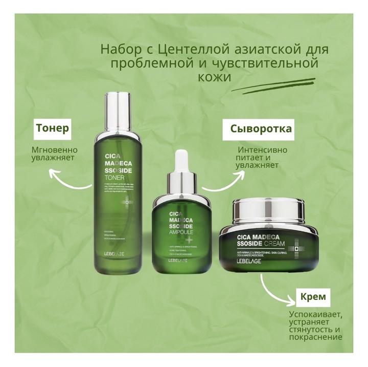 Набор для комплексного ухода за кожей с центеллой. Lebelage Korea