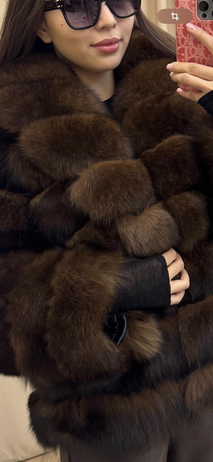 Шуба натуральный песец
