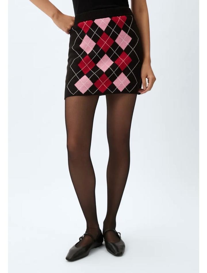 Жаккардовая юбка в клетку