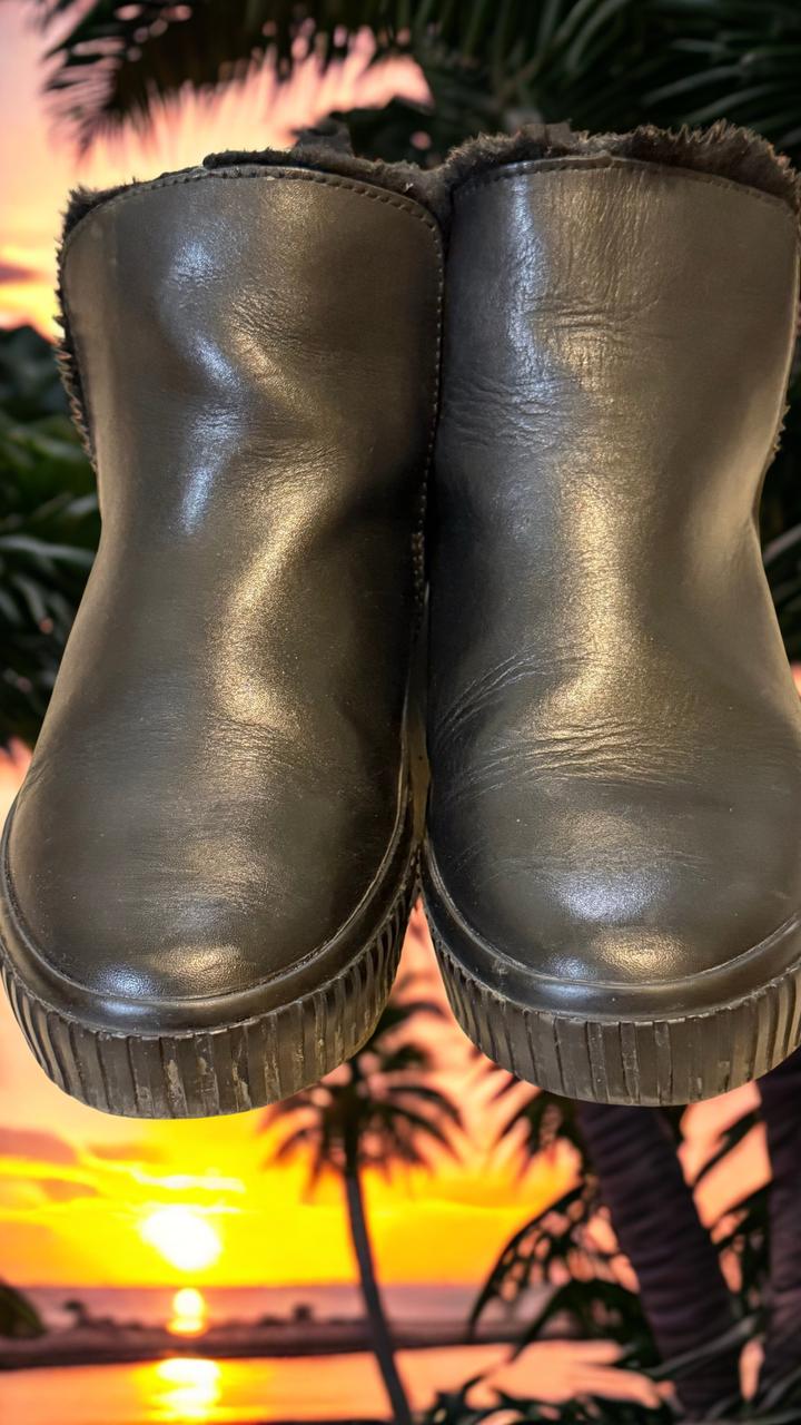 Кожаные черные ботинки Timberland с мехом, оригинал