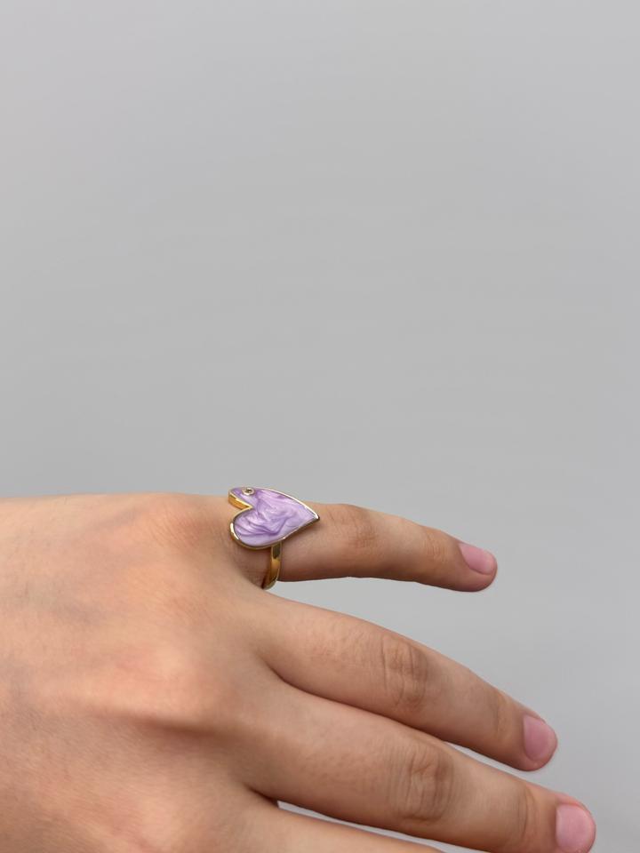 Элегантное красивое кольцо сердечко / ювелирные изделия / украшения