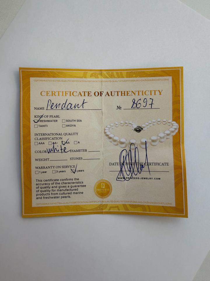 Подвеска из натурального жемчуга