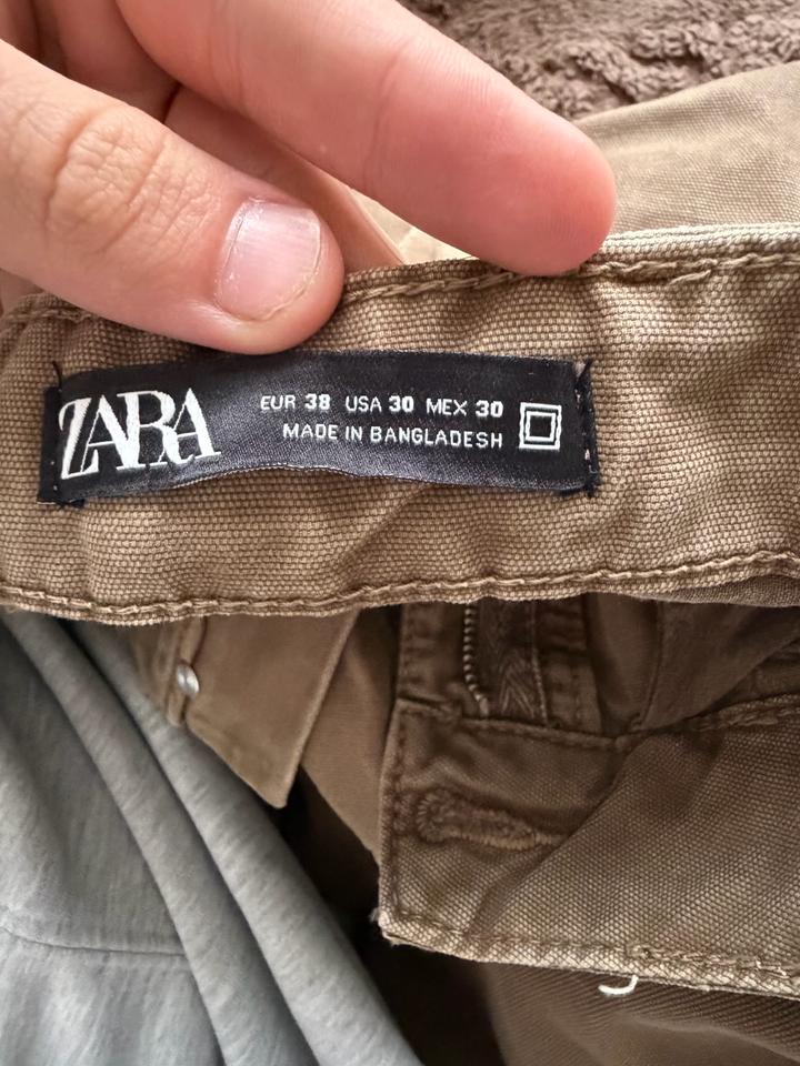 Коричневые карго джинсы Zara