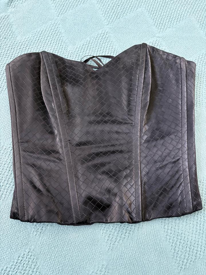 Черный кожаный корсет Sveta Aleksandrova