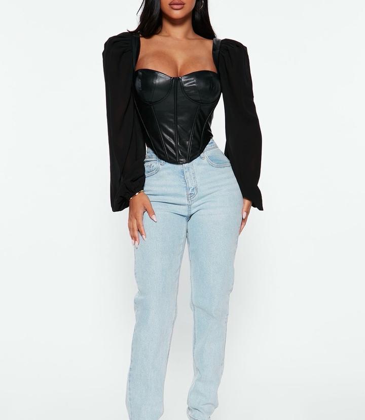 Черный корсет Fashion Nova