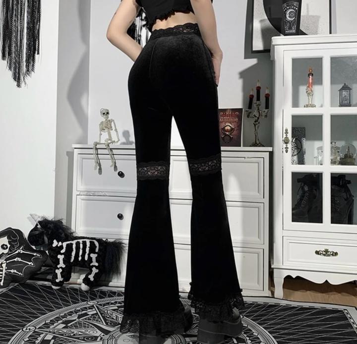 Бархатные брюки - клеш gothic