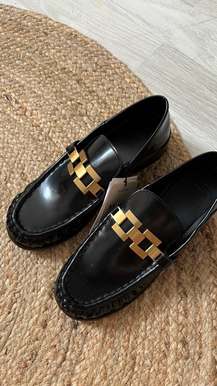 Кожаные лоферы Mango