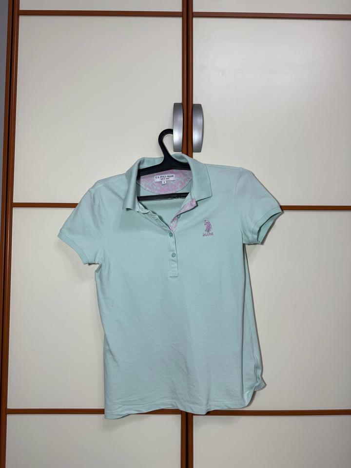 Мятная футболка POLO