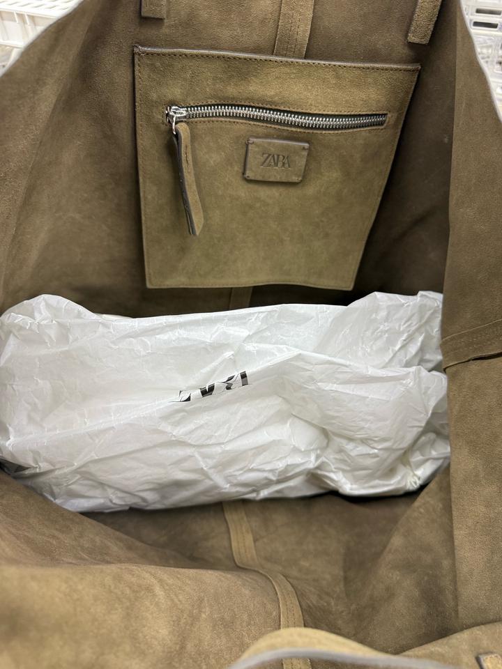 Замшевая сумка ZARA