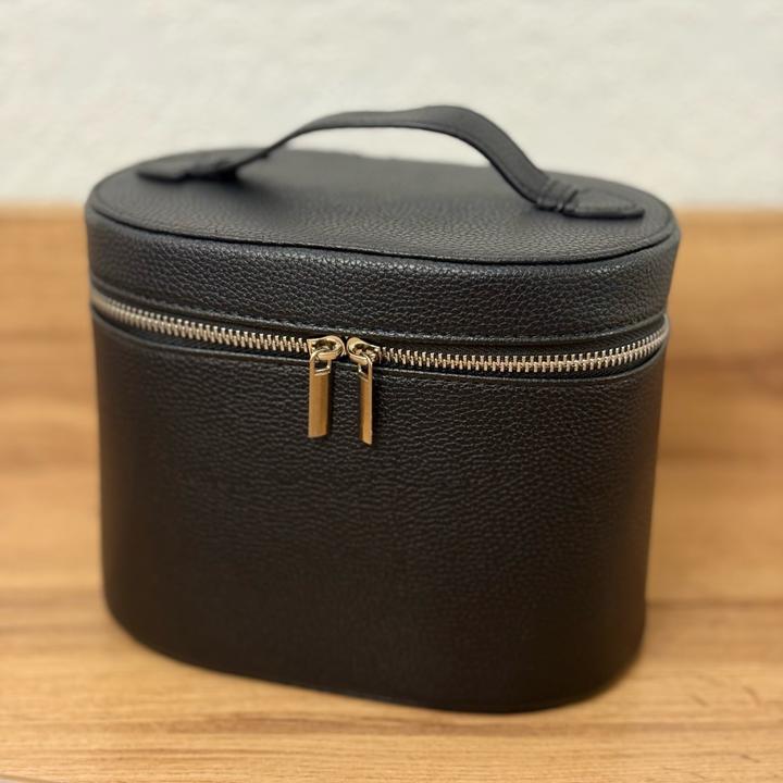 Трендовая большая косметичка черная/коричневая