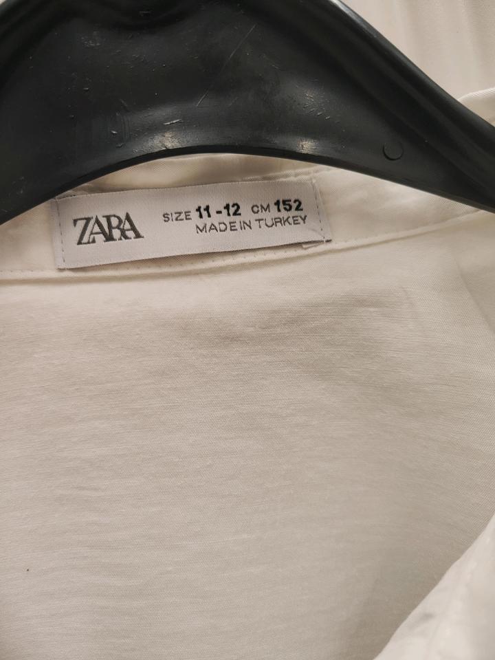 *Рубашка ZARA 152 белая укороченная*