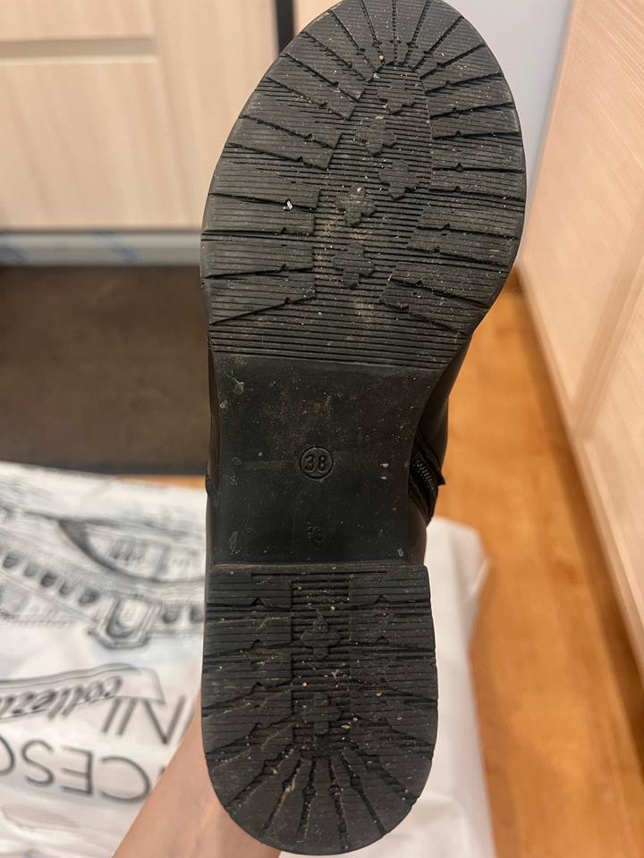 Кожаные длинные сапоги (зима)