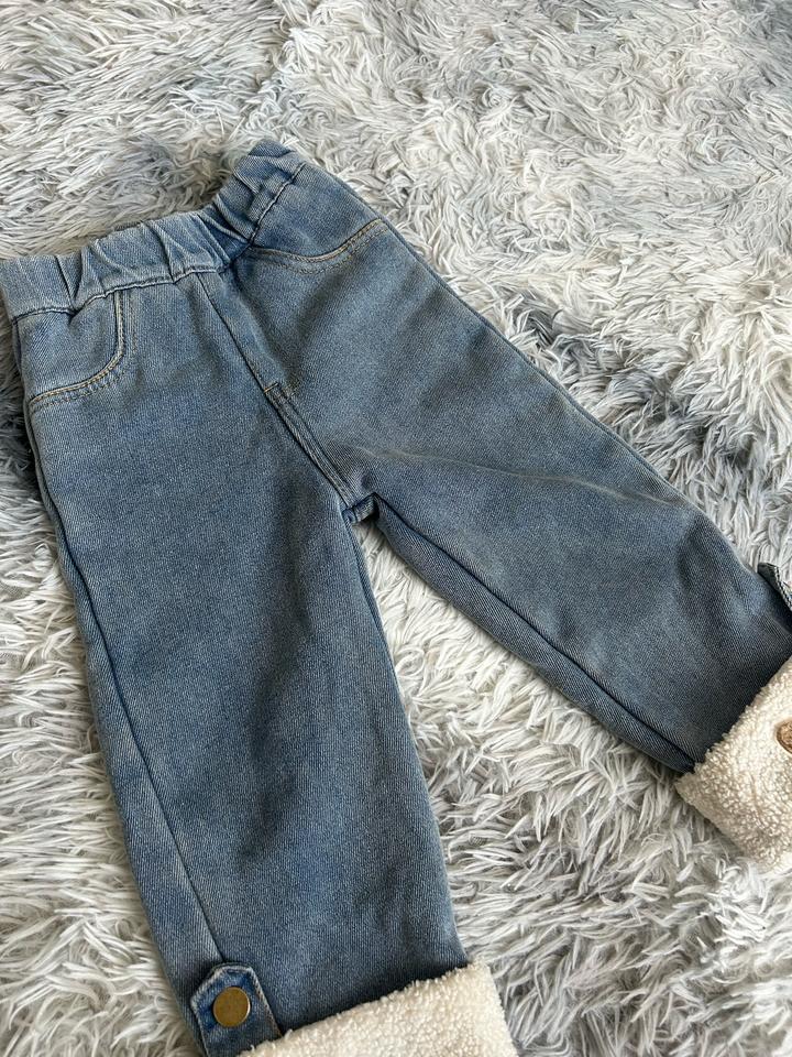 Комплект: утепленные джинсы и кофта H&M для девочки