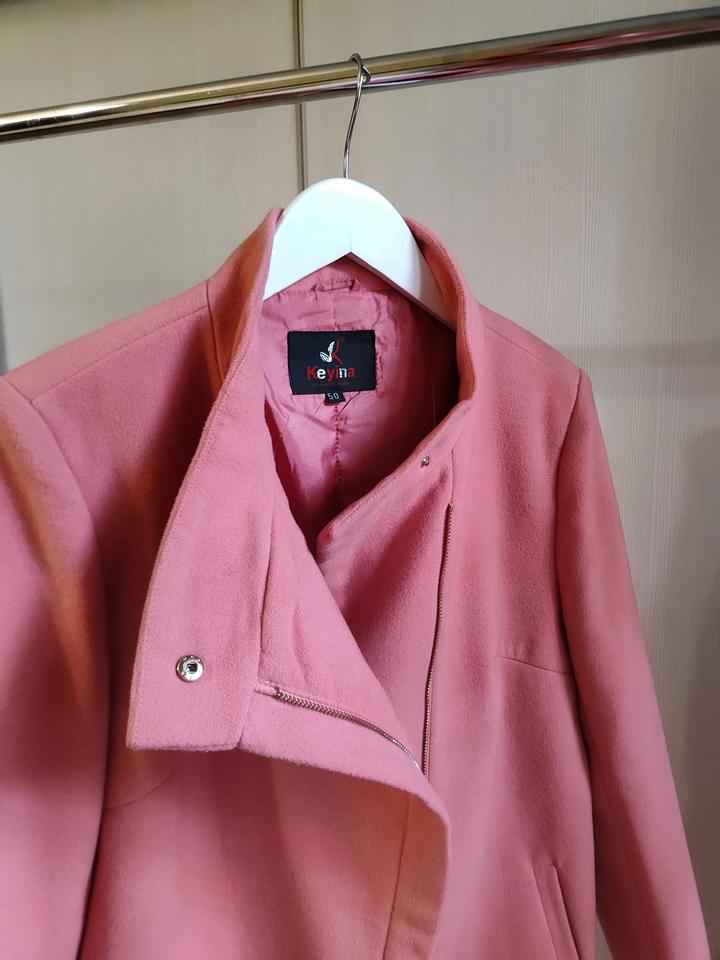 Персиковое пальто Keyina в стиле Жаклин Кеннеди