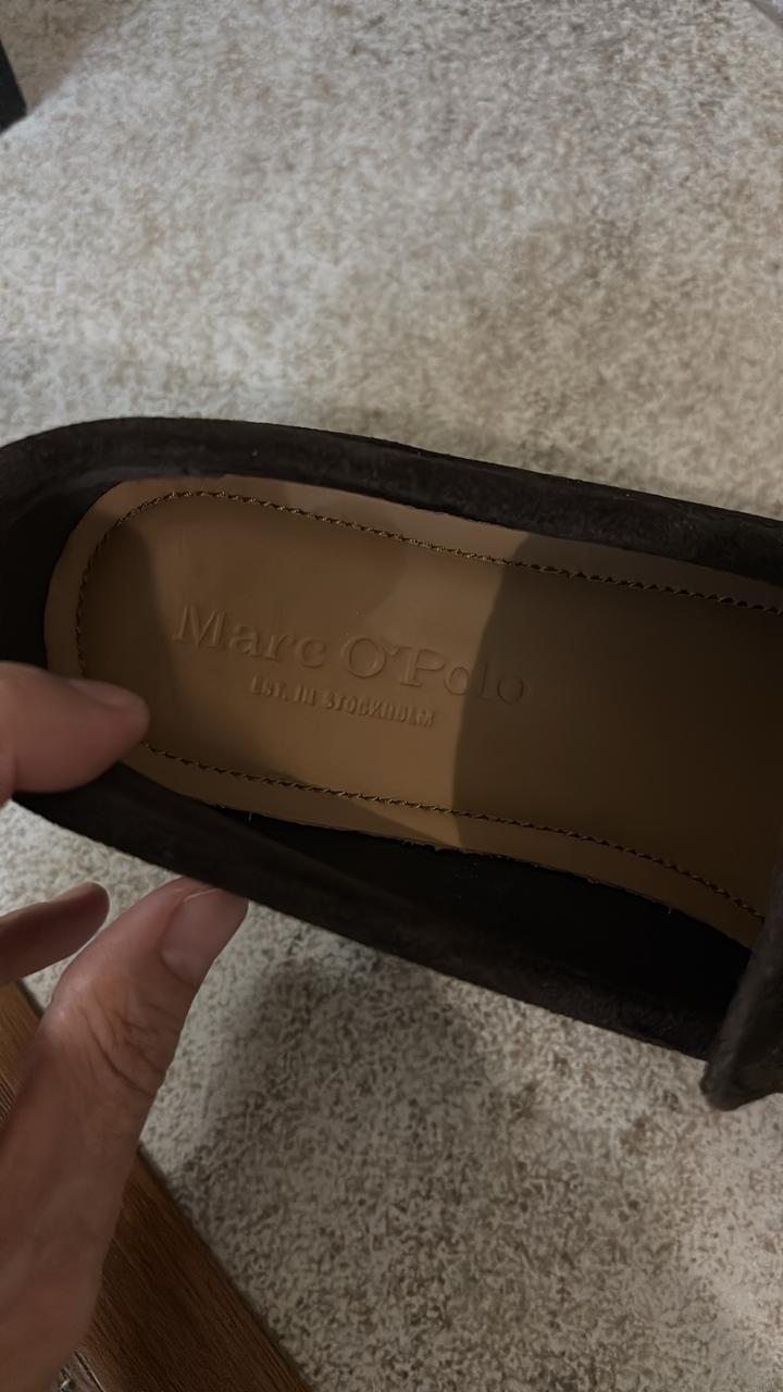 Коричневые замшевые лоферы Marco polo