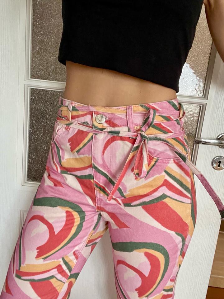 Джинсы-праздник! Психоделический принт в стиле 70-х 🌈 хиппи