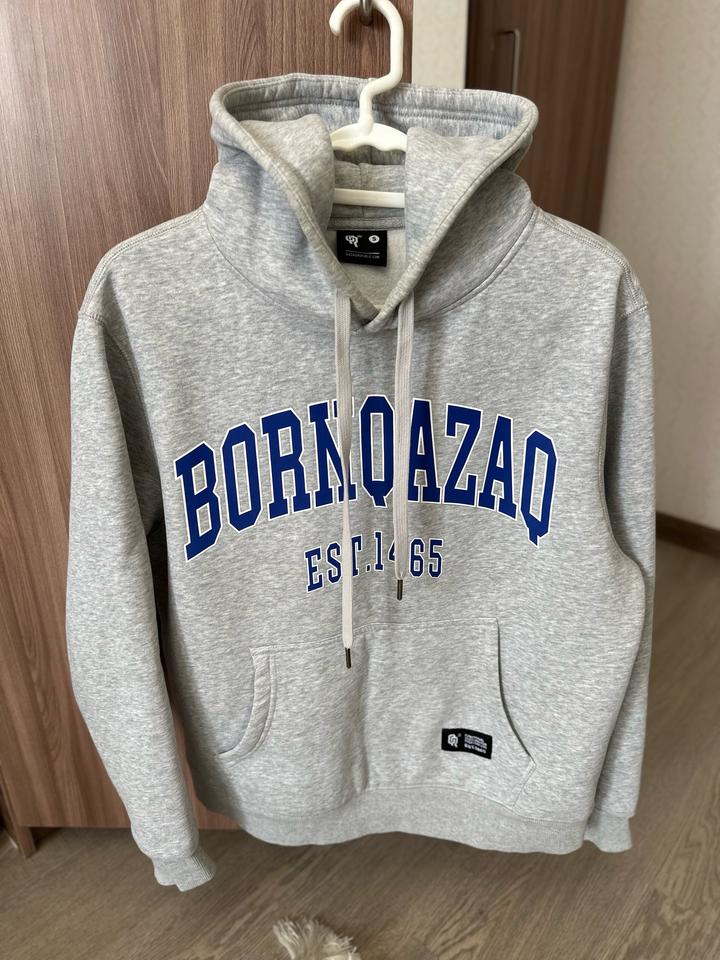 Худи QAZAQ REPUBLIC born qazaq серый