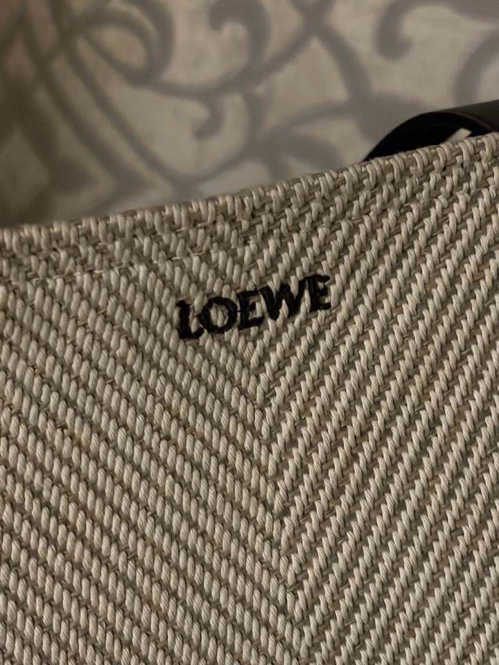 LOEWE Puzzle Fold Tote Beige Jacquard Canvas