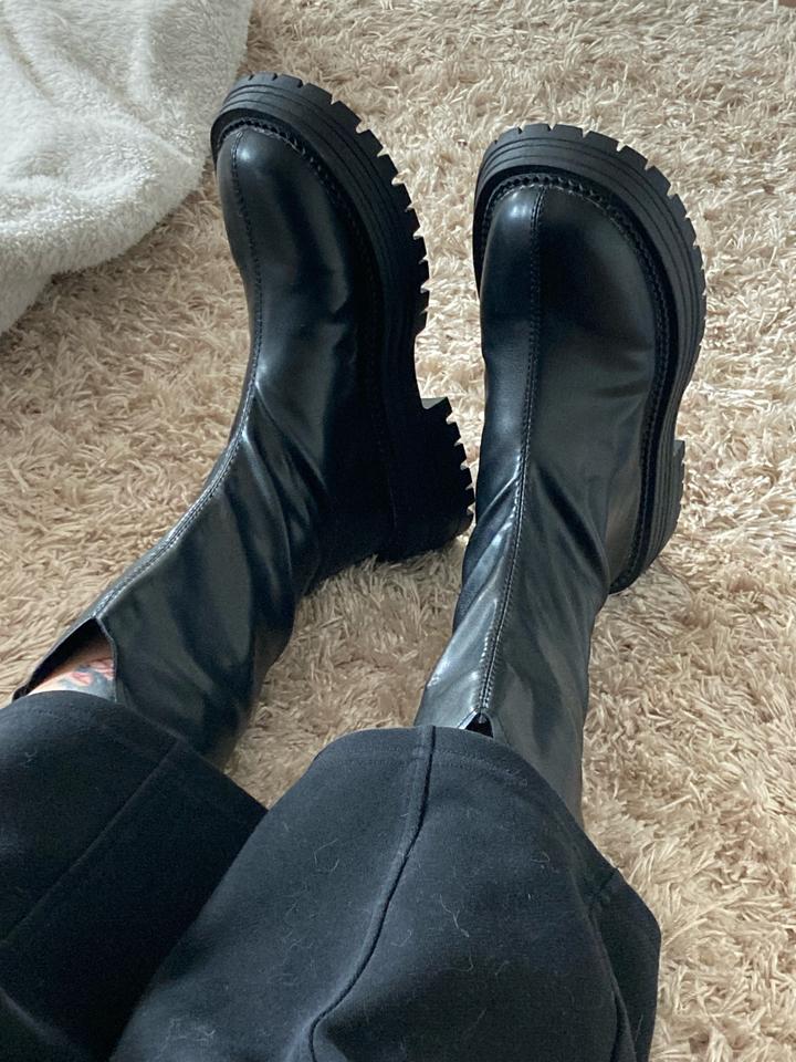 Сапоги, средняя высота, кожзам